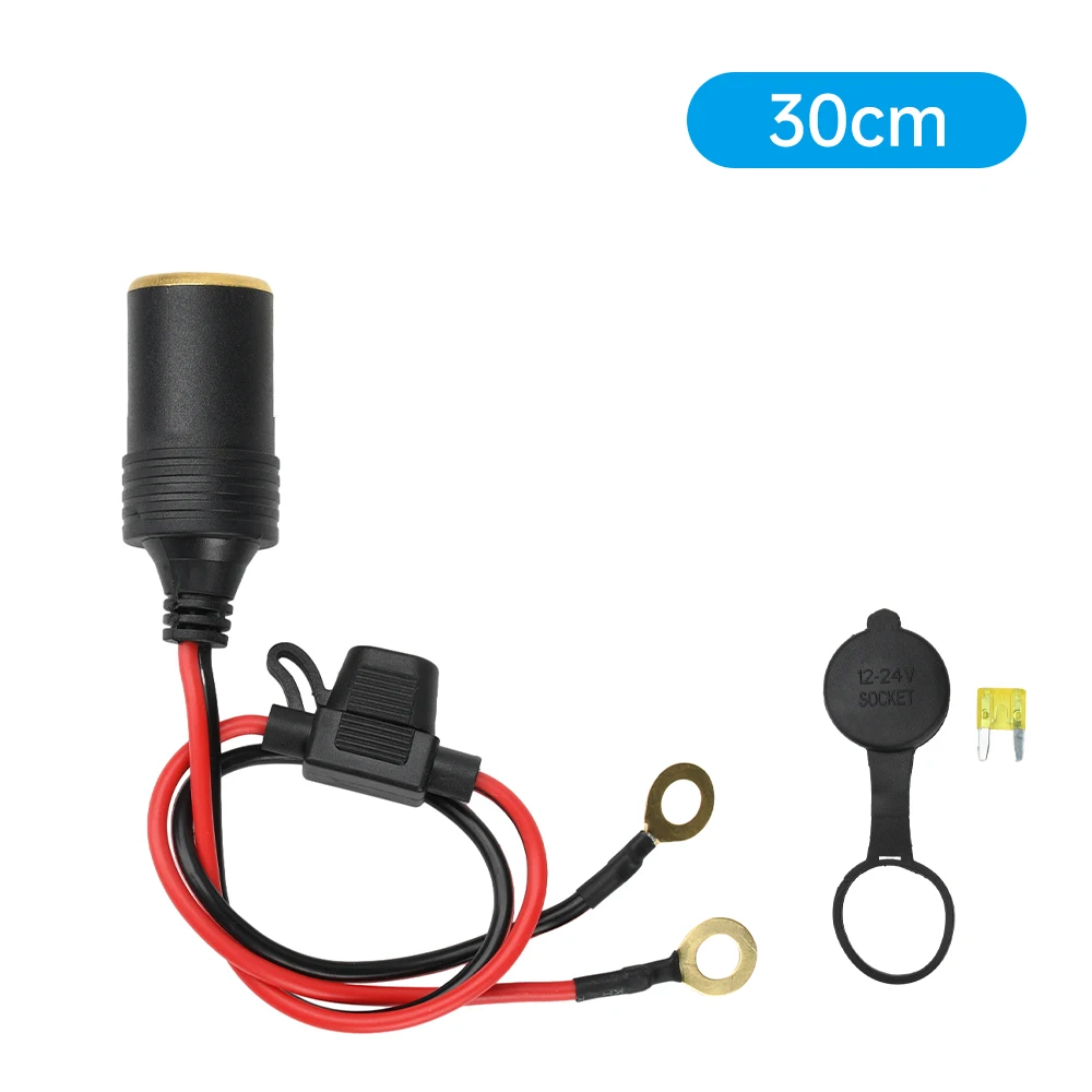 

12-24 В постоянного тока, автомобильная модифицированная розетка, розетка прикуривателя, предохранитель 20 А, адаптер 14Awg, 30 см/1 м/2 м/3 м, гнездовая вилка из чистой меди