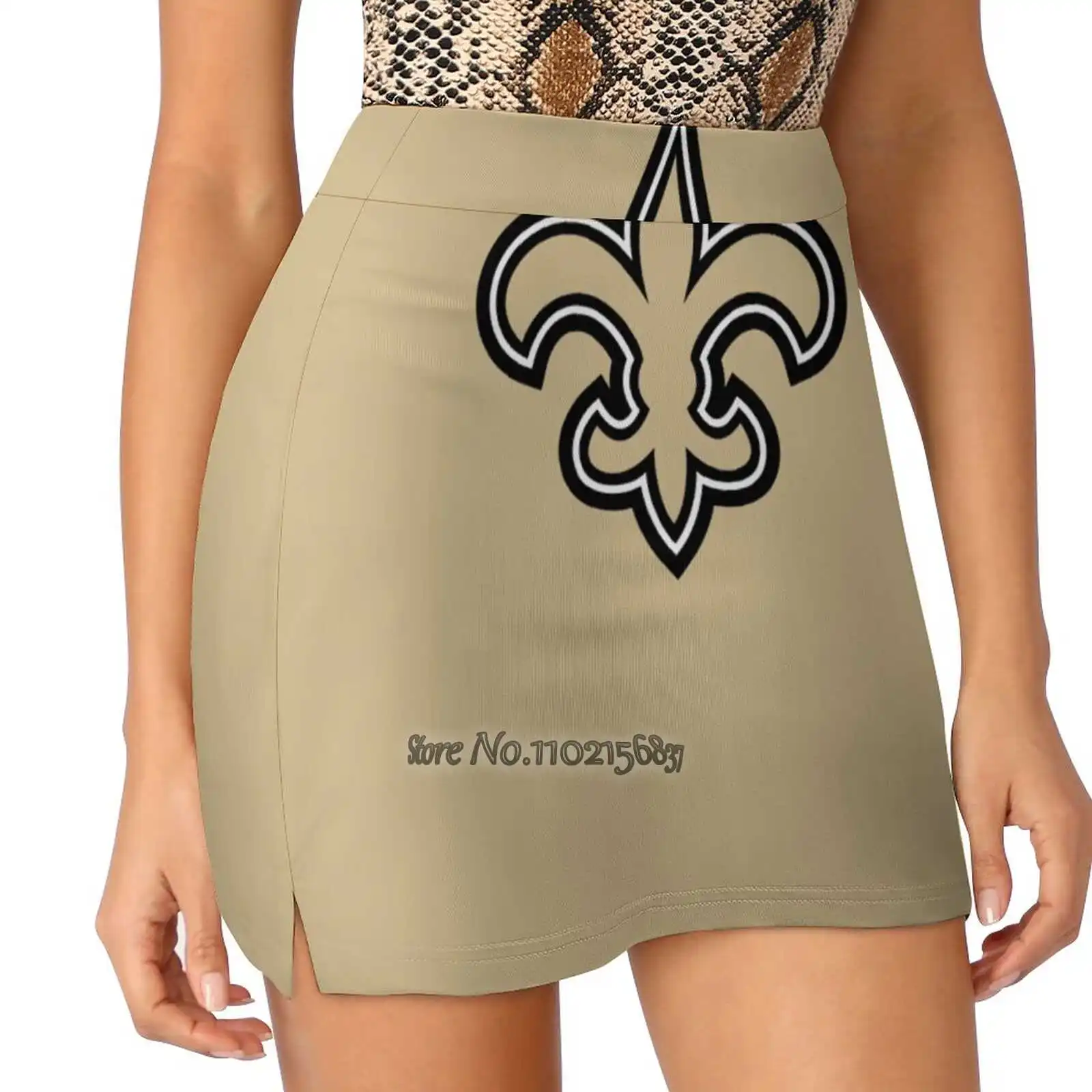 

Saints - S-4Xl Tennis Skirts Golf Fitness Athletic Shorts Skirt With Phone Pocket New Orleans Sport Logo Ladies Short Skirt