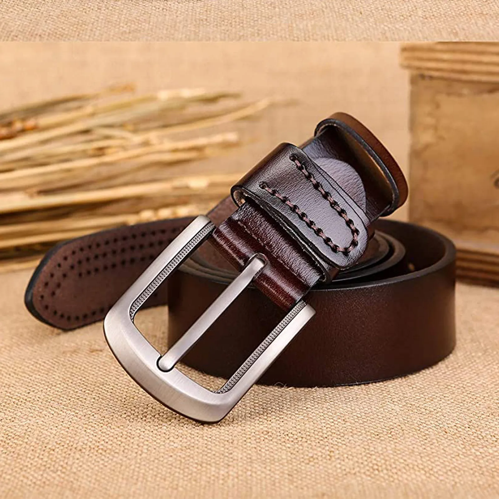 

New Leather Cowhide Men's Belt Luxury Designer Brand Pu Pin Buckle Belts for Men Bussiness Leisure Dress Belts for Jeans Pants