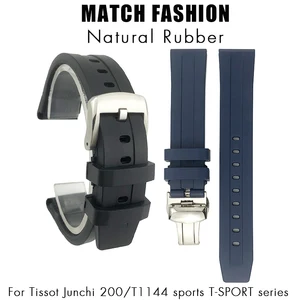 Silicone Rubber 19mm 20mm Watchband For Tissot 1853 Seastar T120 T114 Watchband Rubber Sport Diving Black Blue Soft Watch Strap