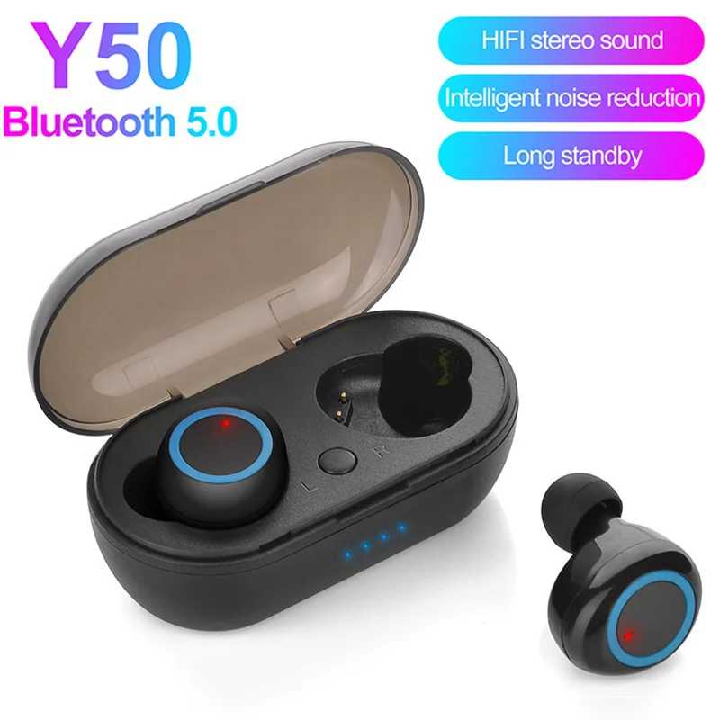 

Y50 Wireless Bluetooth headphones Hifi stereo noise-cancelling earbuds In-ear touch headsets Music Sport earbuds PK Y30 I7S Pro6