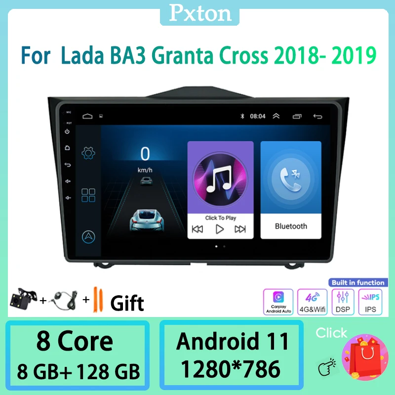 

Pxton Android 11.0 Car Radio Stereo Multimedia Player For Lada BA3 Granta Cross 2018- 2019 GPS Nav Carplay Android Auto 8G+128G