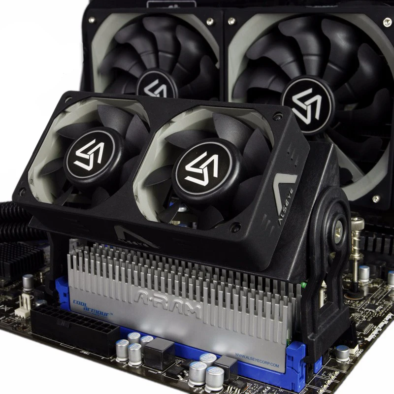 Кулер для оперативной памяти ALSEYE белый 60 мм с двумя вентиляторами ШИМ 1200-2000 об/мин