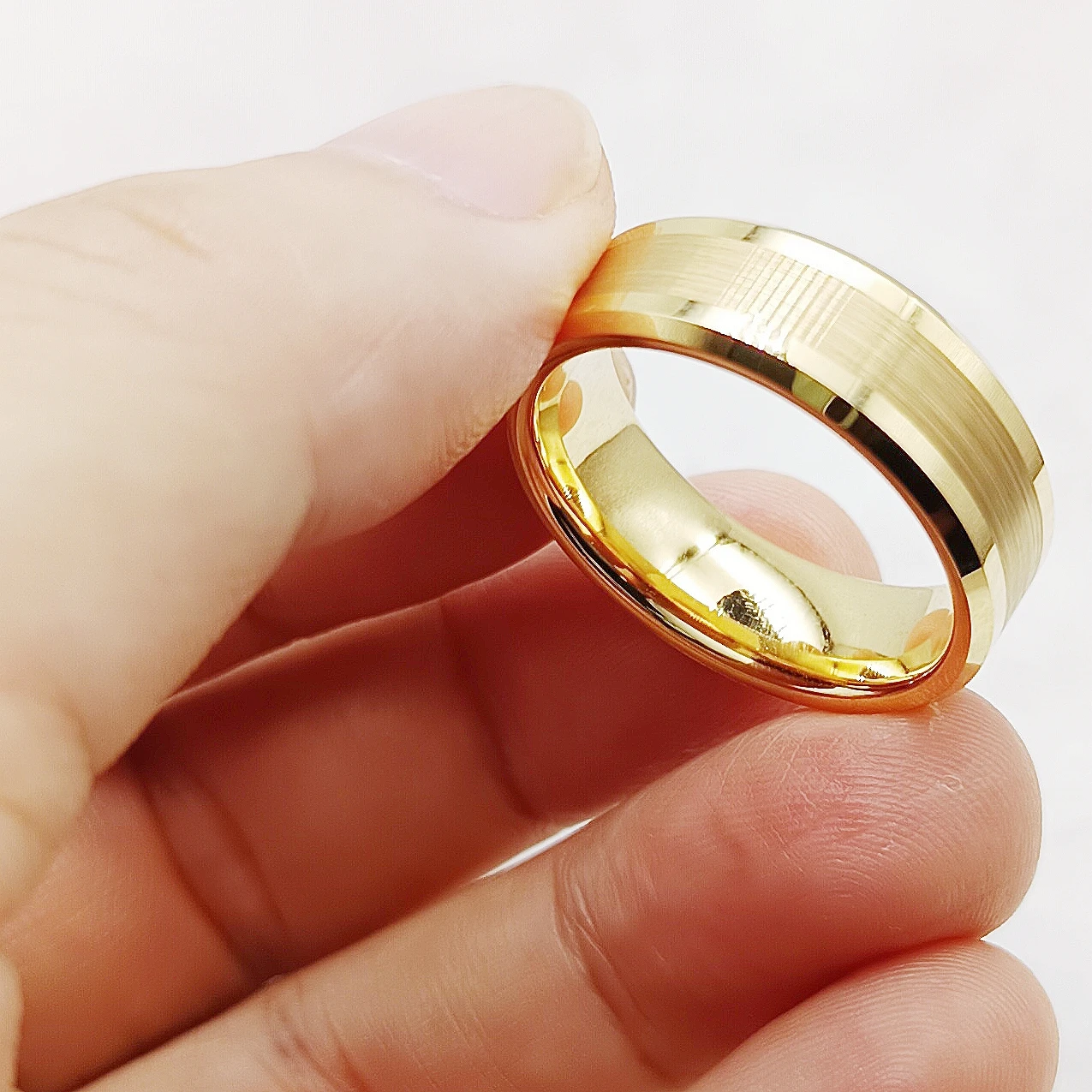 Большие США Размер 15 Модные 18k позолоченные настоящие вольфрамовые ювелирные