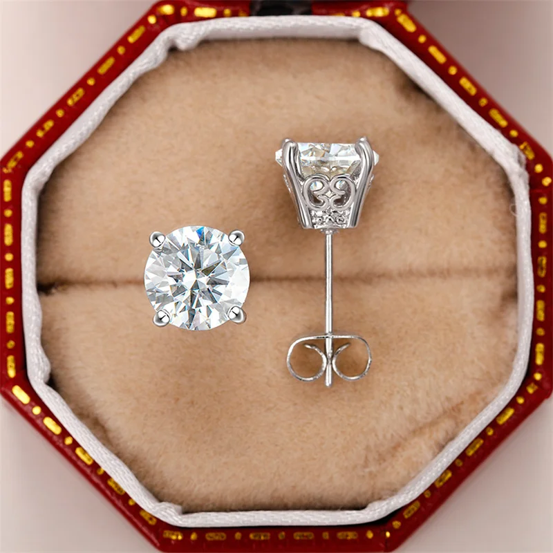 Серьги-гвоздики Huitan с 4 зажимами и фианитами, Простые Модные ювелирные украшения для женщин в минималистическом стиле, с покрытием из серебра