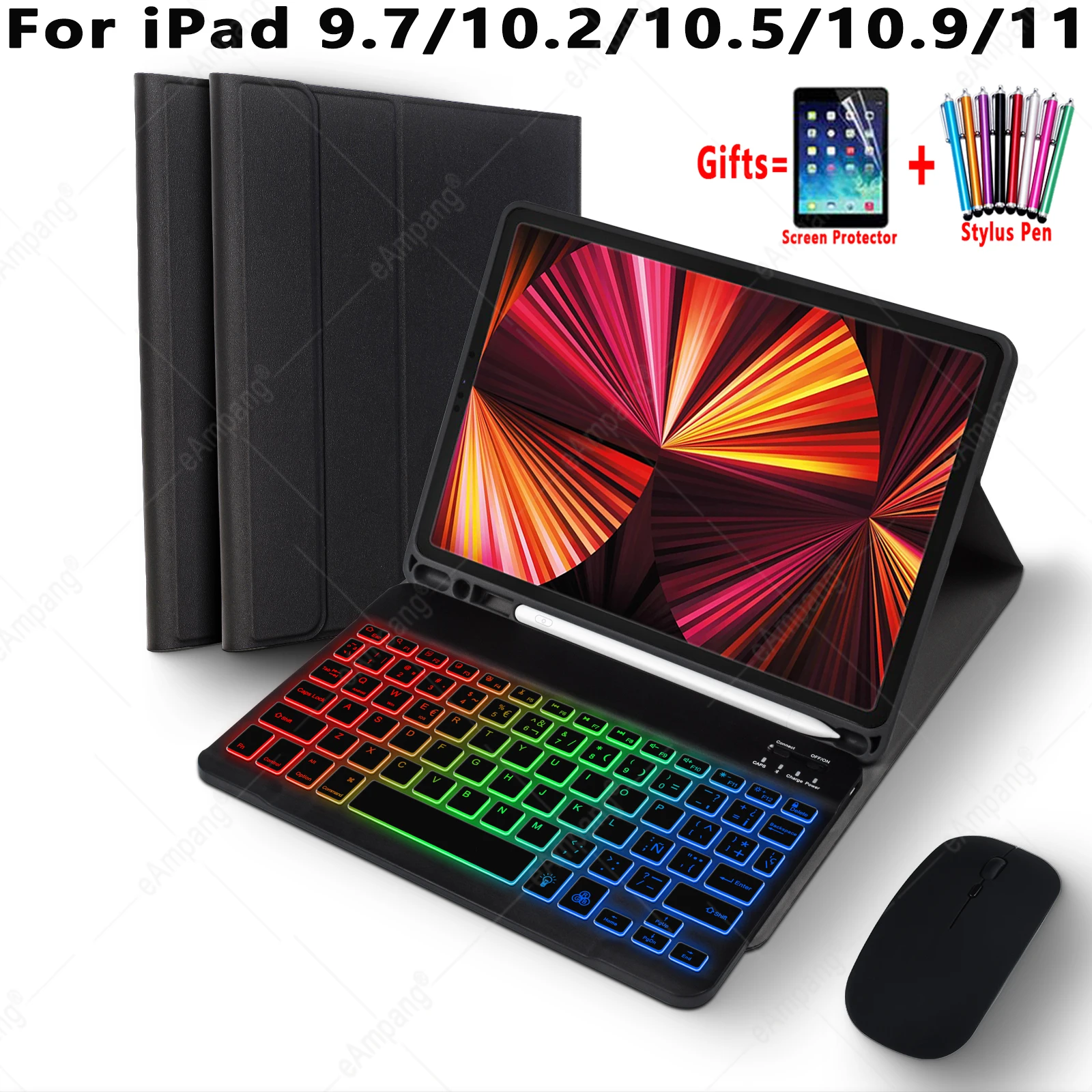 

Backlit Keyboard Case for iPad 9th 8th 7th 6th 5th 9.7 Pro 11 2021 2020 2018 Air 4 10.9 Air 2 3 10.5 Keyboard Case For iPad 10.2