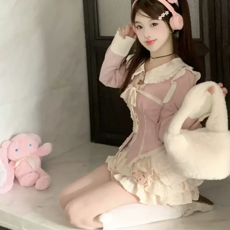 Милые повседневные рубашки женские облегающие топы с воротником Питер Пэн