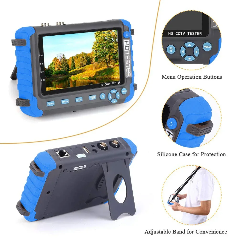 Для тестера видеонаблюдения IV8W 4K 5-дюймовый монитор камеры безопасности для