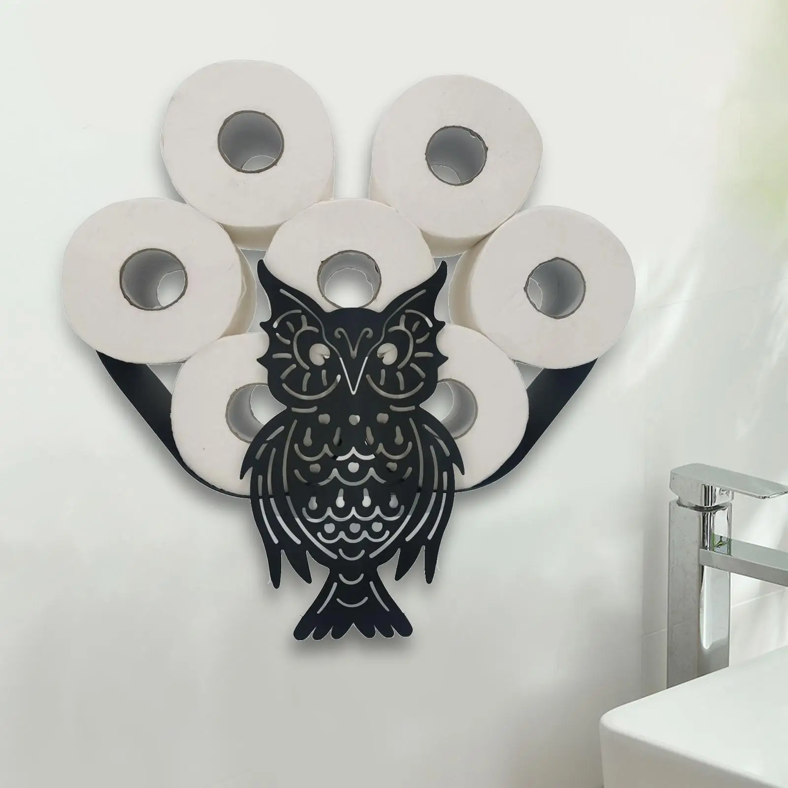 

Wall Mounted Toilet Roll Paper Holder Roll Tissue Paper Storage Decorative Metal Toilet Tissue Holder Rack for Bathroom Home