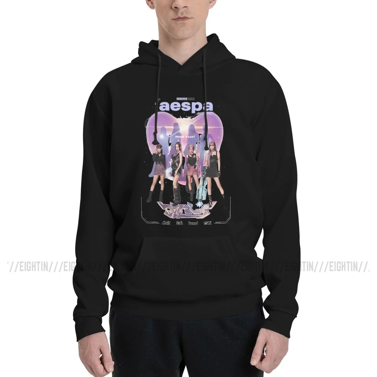 Funky Hoodie Couple Thin Fleece Sweatshirt Man Aespaed Album Music Girls Purified Cotton Kpop Design Hooded Tops