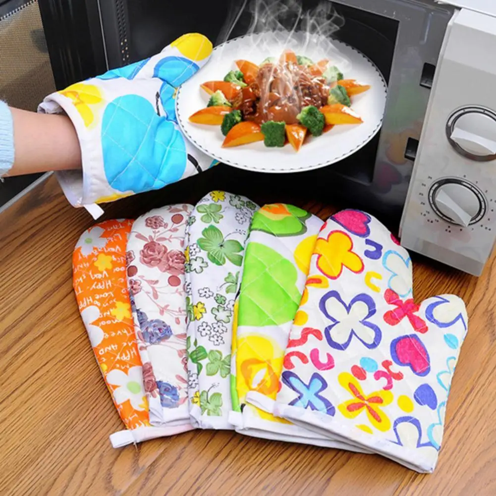 

2Pcs/Set Gloves Heat-Resistant Thickened Anti-deformed Heat Insulation Baking Microwave Gloves Kitchen Tools