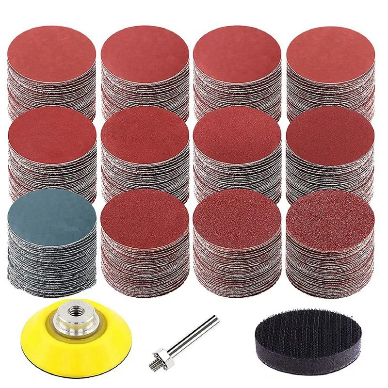 

300Pcs 2 Inch Sandpaper Sanding Discs 80-3000 Grit Paper With 2Inch Abrasive Polish Pad Plate And 1/4 Inch Shank