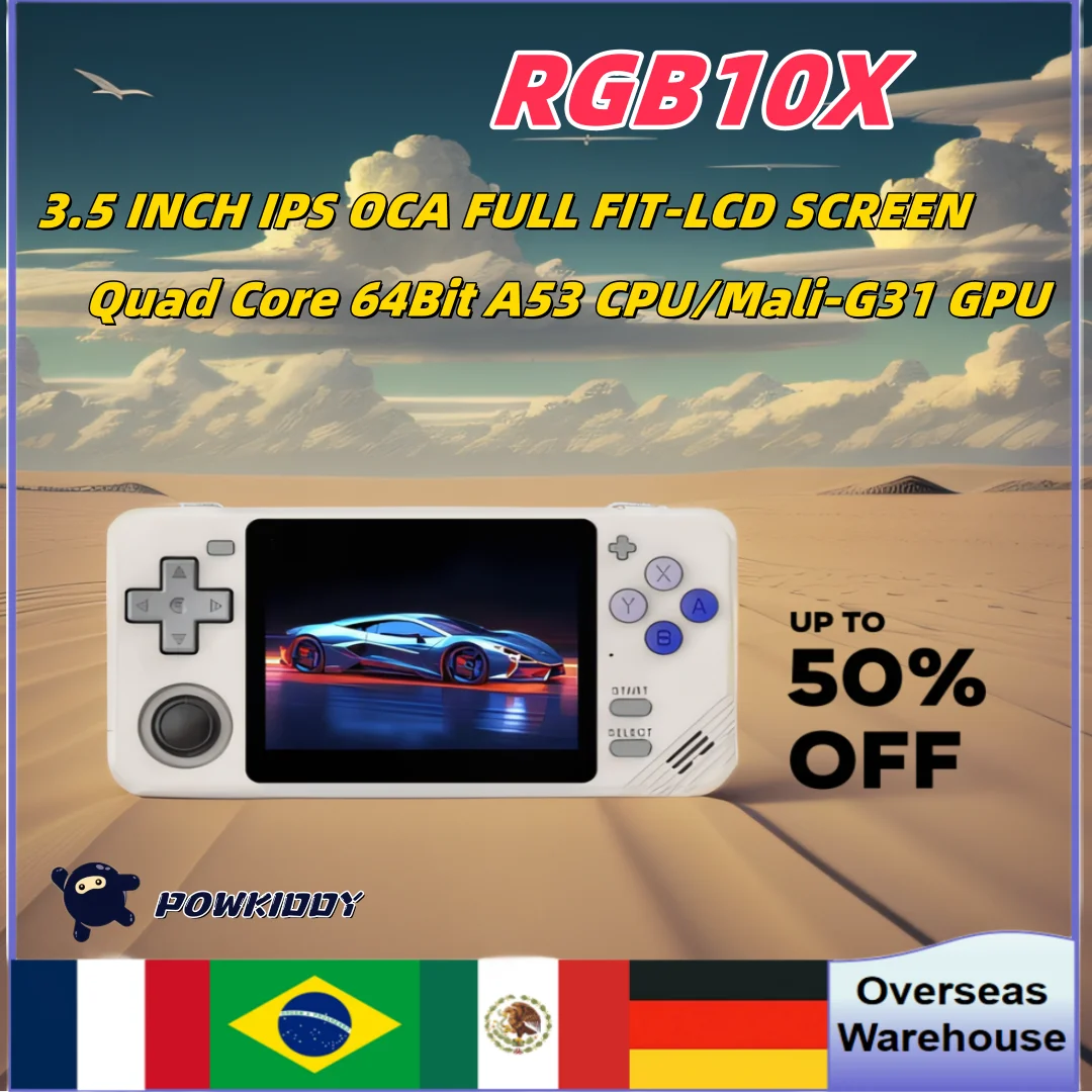 POWKIDDY RGB10X Ретро портативная игровая консоль ArkOS Opendinglinux Gaming RK3326 3 5-дюймовый IPS-экран