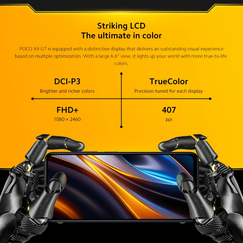 Global Version POCO X4 GT Smartphone Dimensity 8100 Octa Core 144Hz DotDisplay 67W Turbo Charging 64MP Camera 5080mAh Battery