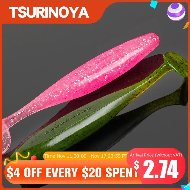 

TSURINOYA Heavy T Tail Easy Shiner Wormbait 89mm 6g Carp Fishing Soft Lures Silicone Artificial Plastic Baits Bass Fishing Lure