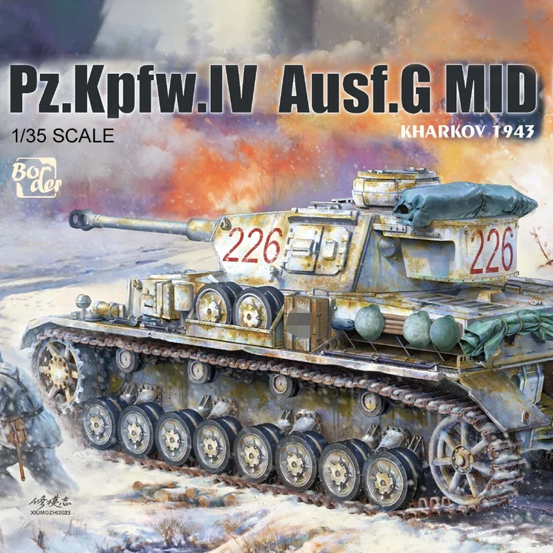 Бортовая модель BT-033 Сборная Pz.Kpfw. IV Ausf.G 7.pz. Rgt Средний Харьков масштаб 1943 1/35