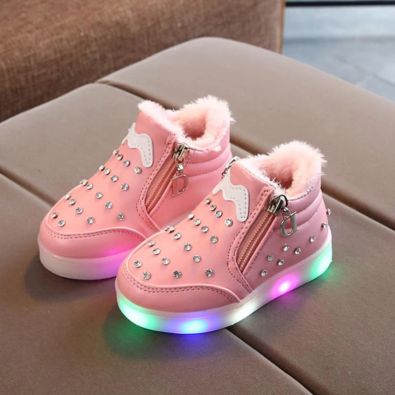

Size 21-30 Luminous Sneakers for Baby Led Light Up Shoes Children Anti-slippery Glowing Shoes Girls Sneakers with Luminous Sole