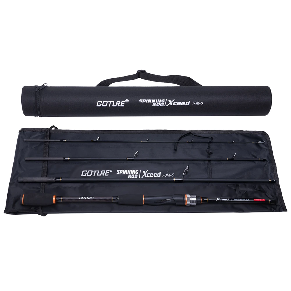 Goture Xceed Spinning Fishing Rod Carbon Fiber MH/M Power 1.98-3M Spinning Casting Lure Rods 4 Sections Travel Rod Carp Fishing