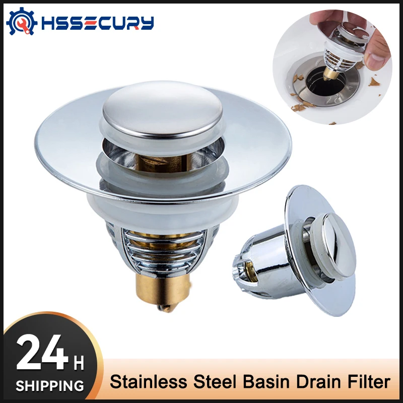 Фильтр для слива раковины универсальный выдвижной сердечник из нержавеющей