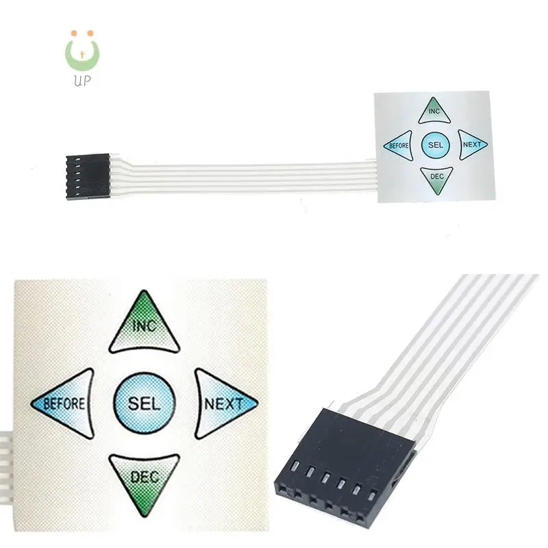 

1pc 5 keys Matrix array 1x5 membrane switch keypad keyboard control panel 40*40mm