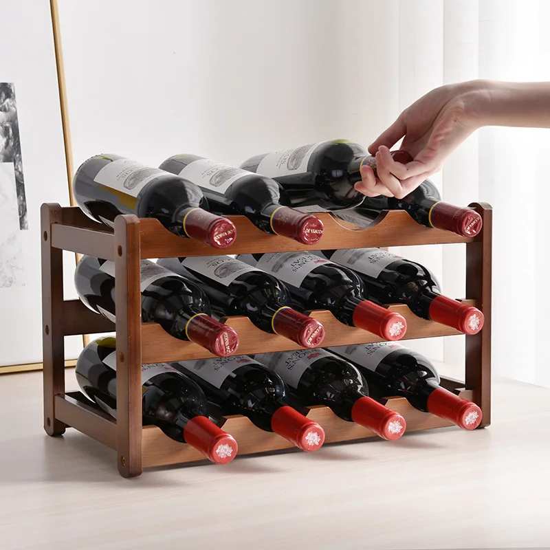 

36 Bottle Stackable Modular Wine Rack Wine Storage Rack Burdock Root Wine Holder Shelves Wobble-Free Display