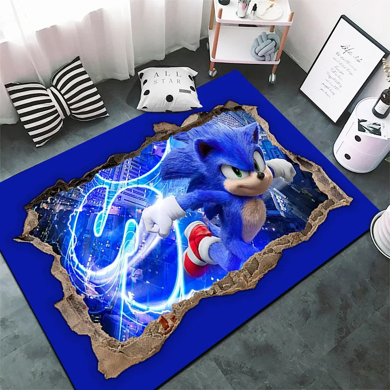 

Sonic The Hedgehog Cartoon Entrance Doormat Foot Mat Home Decor Bedrooom Living Room Carpet Washable Kitchen Mat Anime Fashion