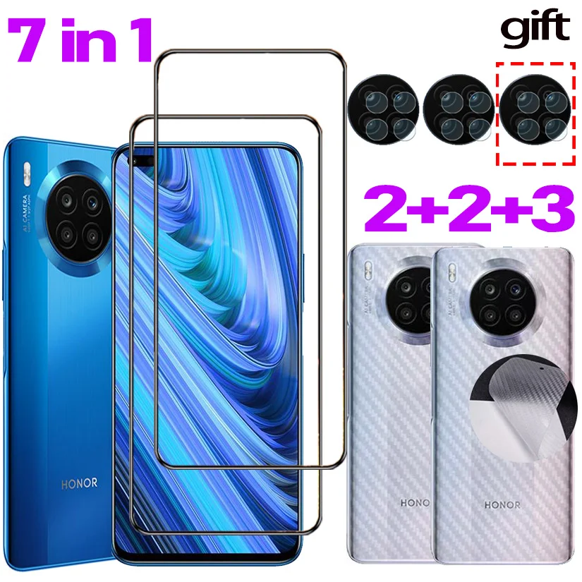 

1~7Pcs,Tempered Glass For Honor 50 Lite Glass Screen Protector Xonor 50Lite Shatterproof Water Proof Mica Honor50Lite Smartphone Anti-scratch Soft Camera Lens Back Film Honor X8 Honor50 Lite Glass