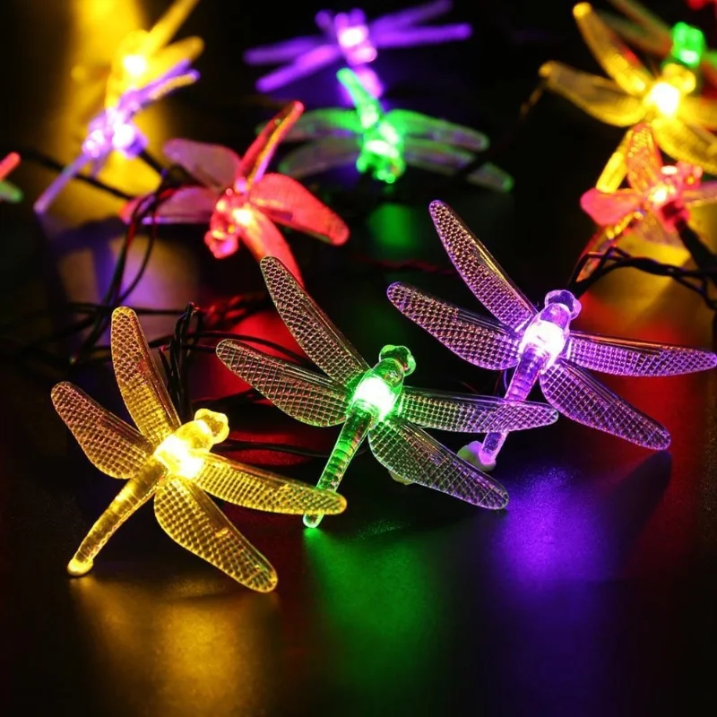 

Solar Christmas Lights 30 LED 8 Modes Solar Dragonfly Fairy String Lights for Garden Xmas Party Decorations Outdoor Solar Lamp