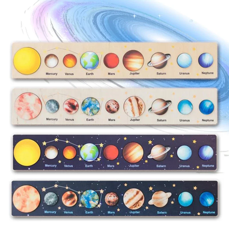 

Solar System 8 Planets Colorful 3D Jigsaw Puzzle Training And Magination Intellectual Educational Game Wood Toy For Children