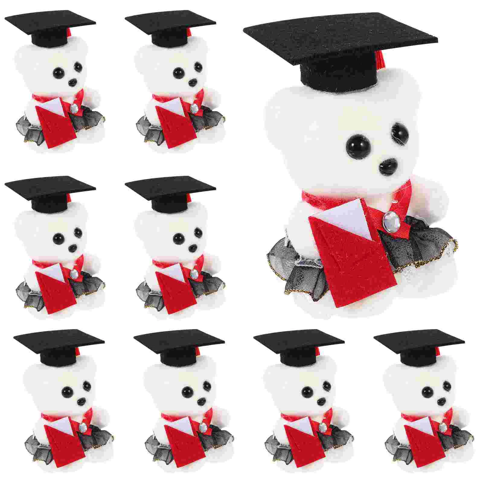 

Graduation Bear Decor Stuffed Plush Doll Table Ornament Doctor Bear Doll Cartoon Flower Bundle Packaging Materials Gift