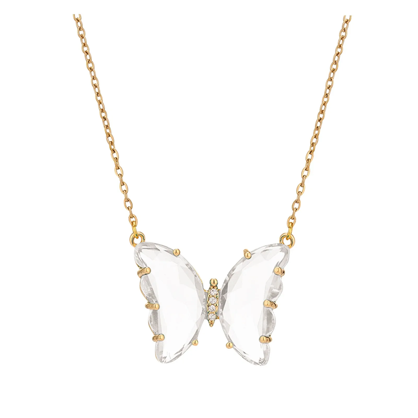 

Necklace Women's Adjustable Gold Women's Crystal Necklace Chain Transparent Necklaces & Pendants