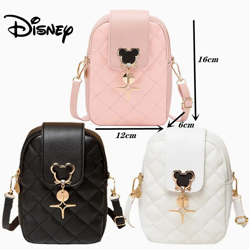 Disney Mickey Mouse Crossbody Bags for Women Fashion Diamond Embroidery Mobile Storage Bag 2023 Girls Casual Shoulder Bag