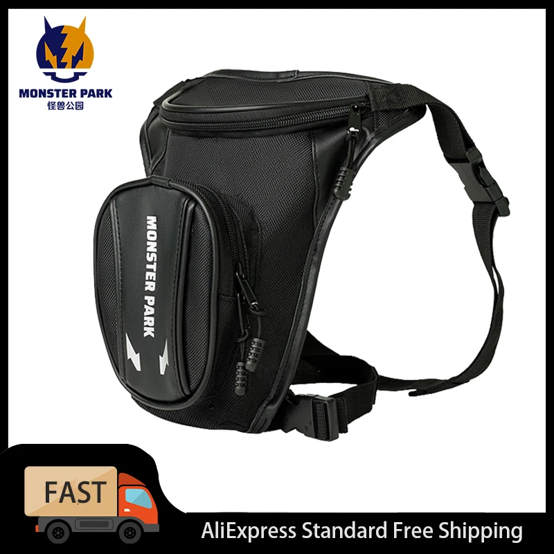 

MONSTER PARK Motorcycle Bag Men Motorbike Leg Side Bag Male Phone Waist Pack Motorcycle Drop Leg Bag Fanny Pack Belt Bum Bags