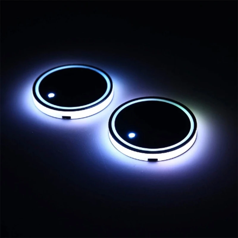 

Universal Car Cup Holder RGB Light Mat Pad Drink Coaster Home Decoration Decorative Lamp