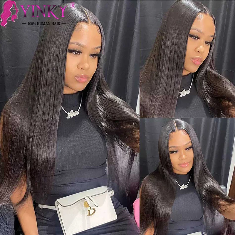 4x4 Lace Closure Wig Human Hair Wigs Brazilian Straight 250% Density Lace Front Wig For Black Women With Baby Hair Lace Wig