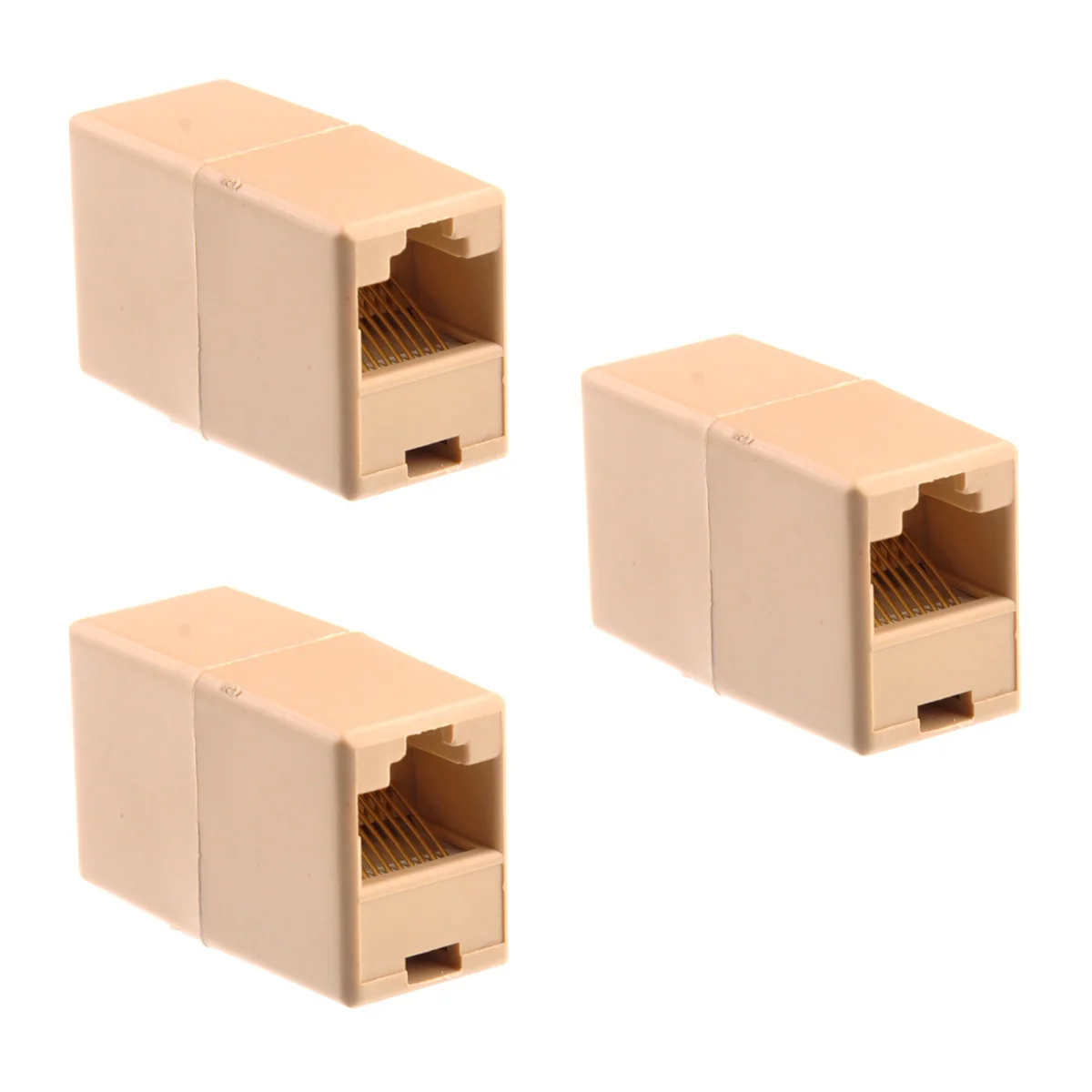 

30 RJ45 8-pin Female to Female Ethernet Cable Extension Couplers Connectors (Beige)