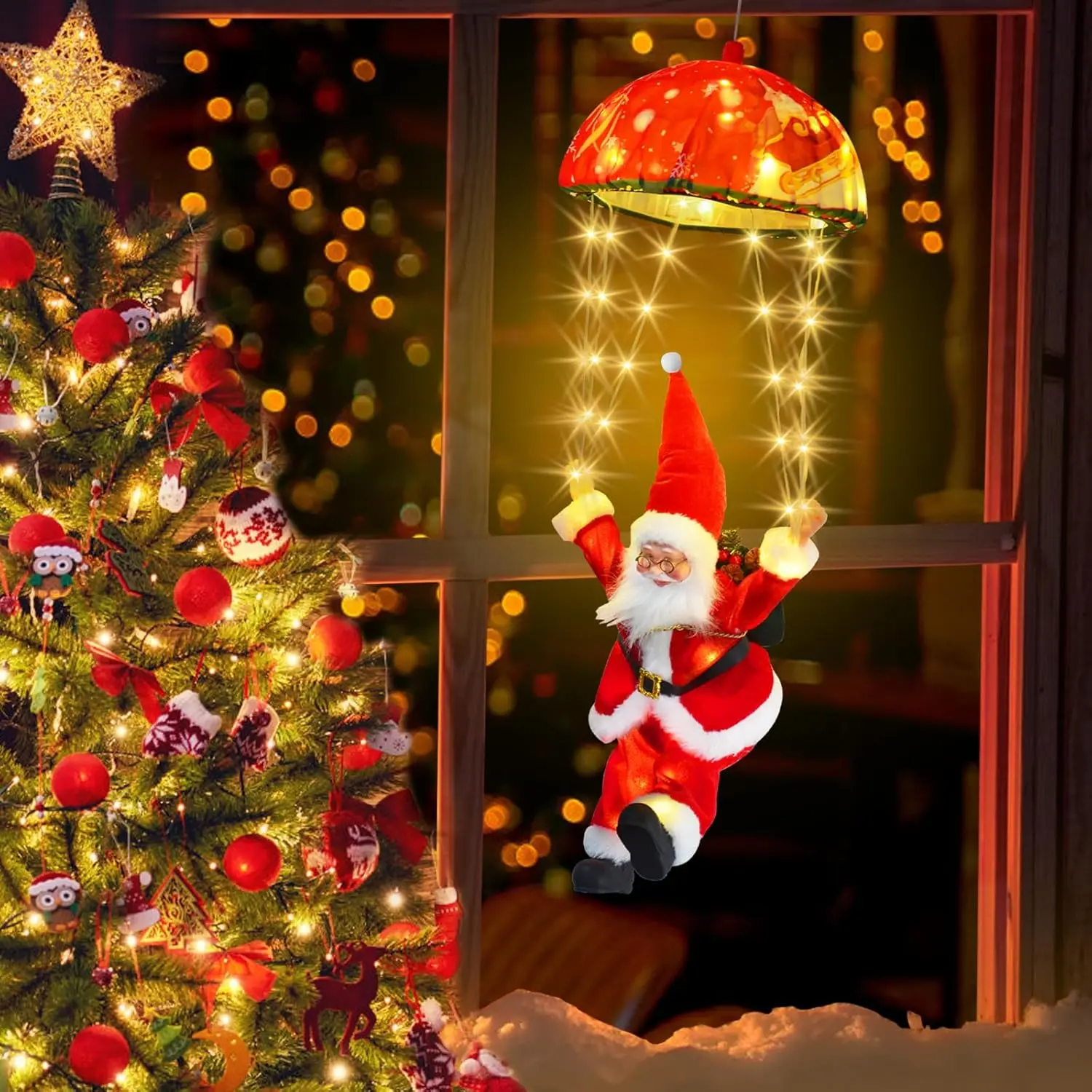 

Рождественские парашютные огни Санта-Клауса