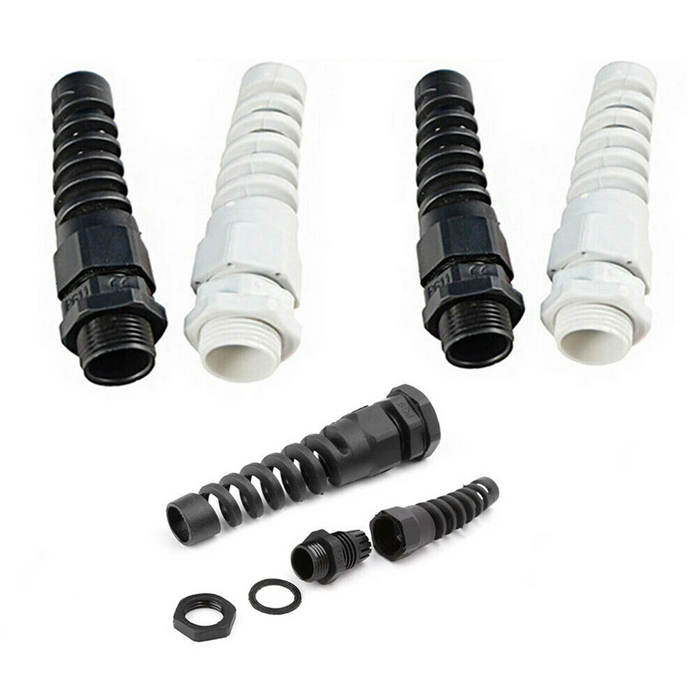 

2pcs PG7/9/11/13.5/16 Nylon Cable Gland IP68 Bendproof Screw Tail Sleeve Lock Nut waterproof Flexible Thread Switchboard Gland