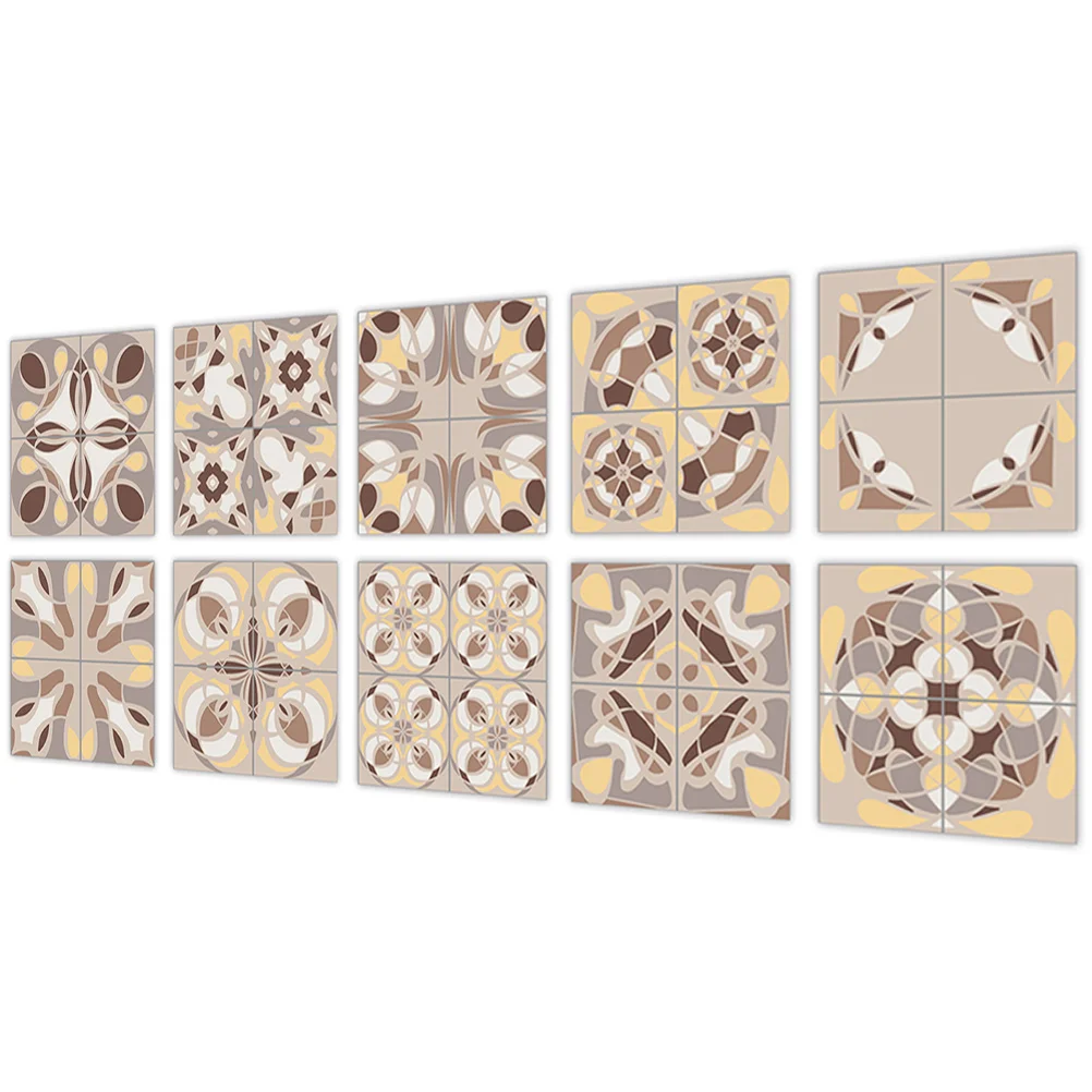 

50 Pcs Kitchen Bathroom Tile Stickers Self Adhesive Stick on Tiles Decals Splashback Decals