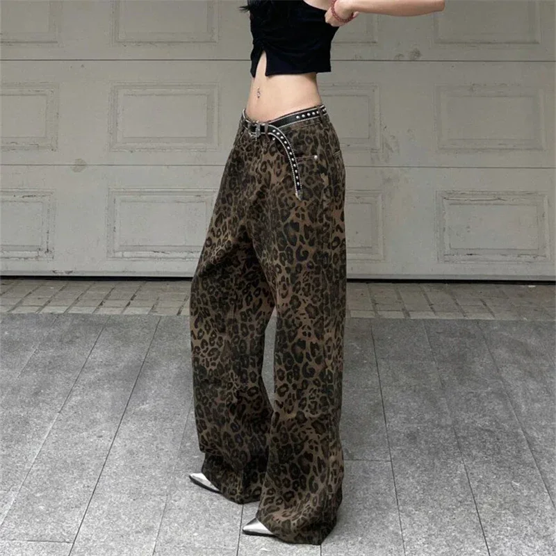 Женские повседневные брюки с леопардовым принтом