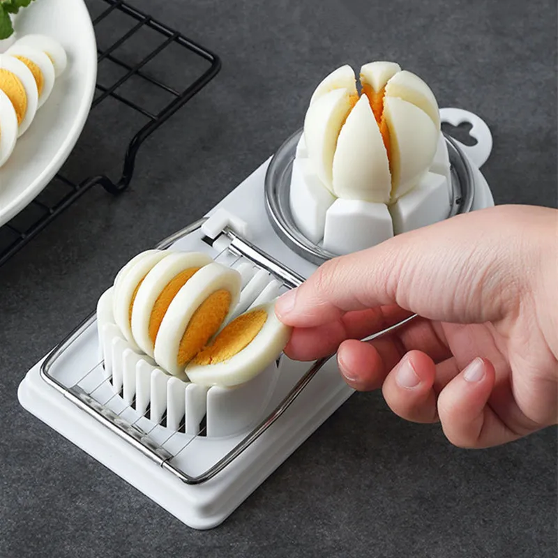 

Multifunctional Egg Slicers Stainless Steel Slicer Fancy Splitter Egg Cutting Tool Home Two In One Egg Cutter Kitchen Gadgets