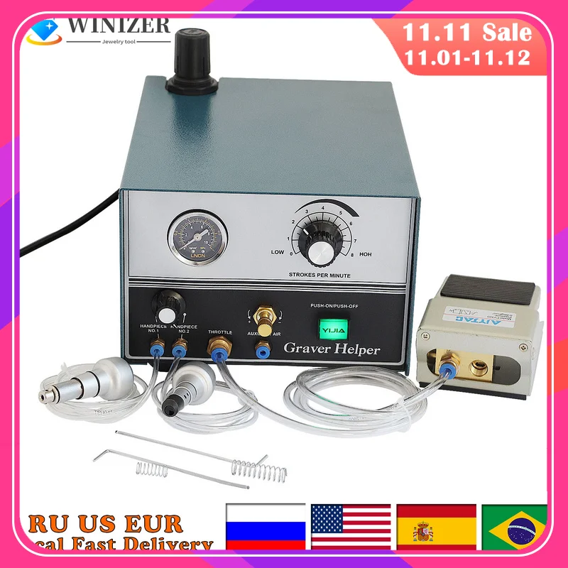 

Double Ended Pneumatic Engraving Machine Pneumatic Jewelry Engraver Carving Tool Jewelry Engraver Jewelry Tools 110V/220V