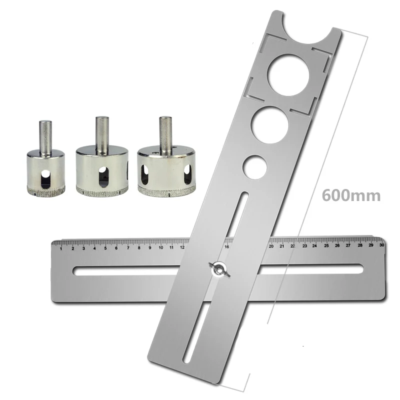 New Adjustable Tile Locator To Wall Marking Position Ruler Ceramic Hole Cutter Tile Drill Marble Opener Construction Tool