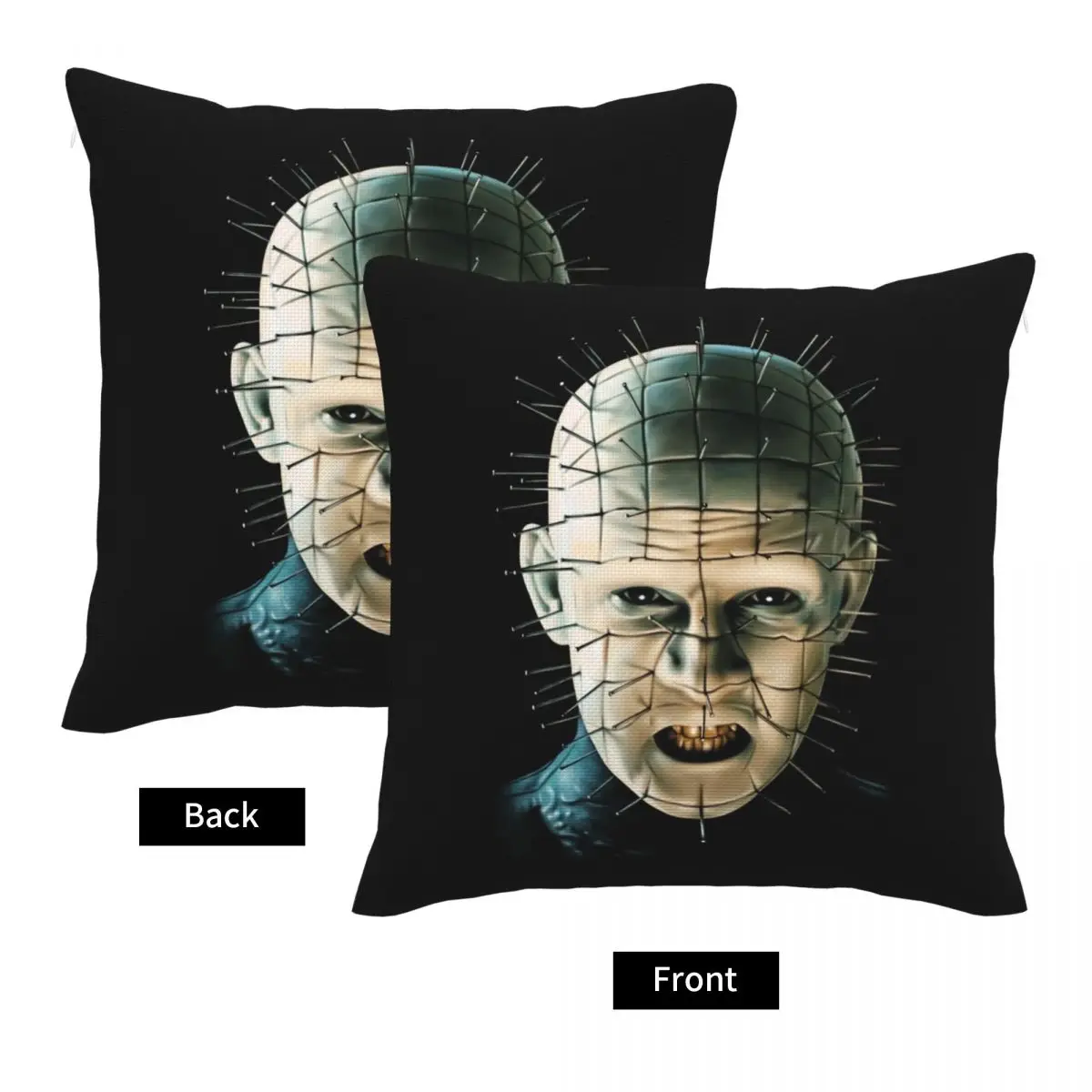 Льняная наволочка Hellraiser в стиле 80-х с изображением страшного фильма зомби |