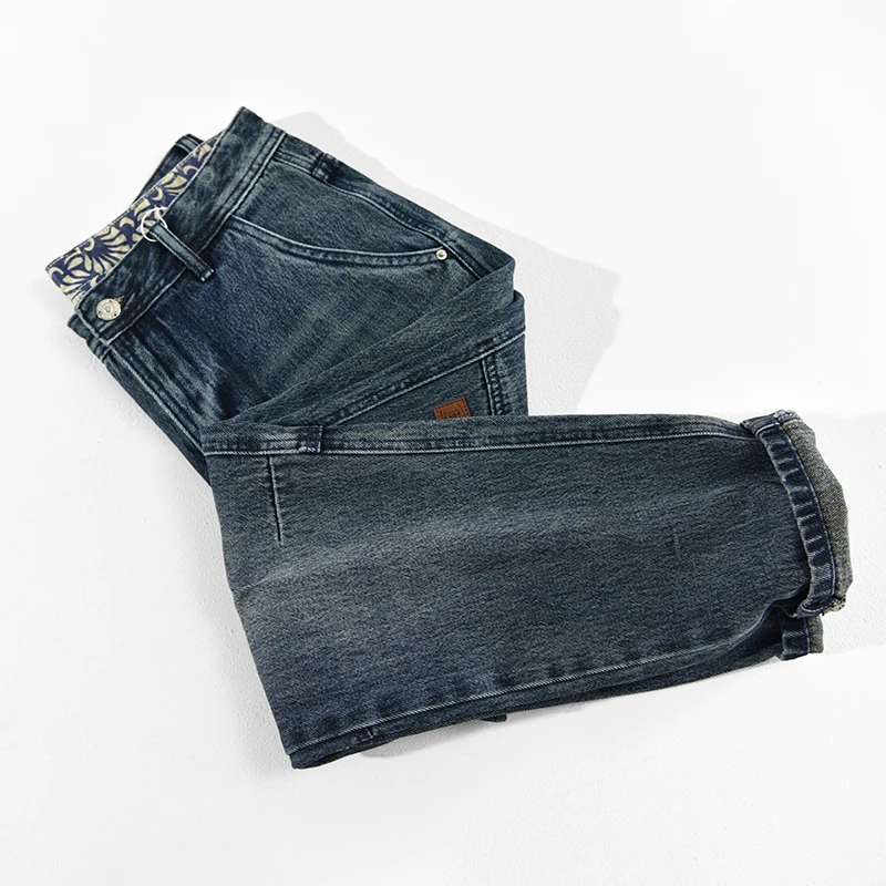 Fashion Designer Men Jeans Retro Washed Blue Loose Fit Vintage Straight Jeans Men Streetwear Hip Hop Wide Leg Denim Pants Hombre