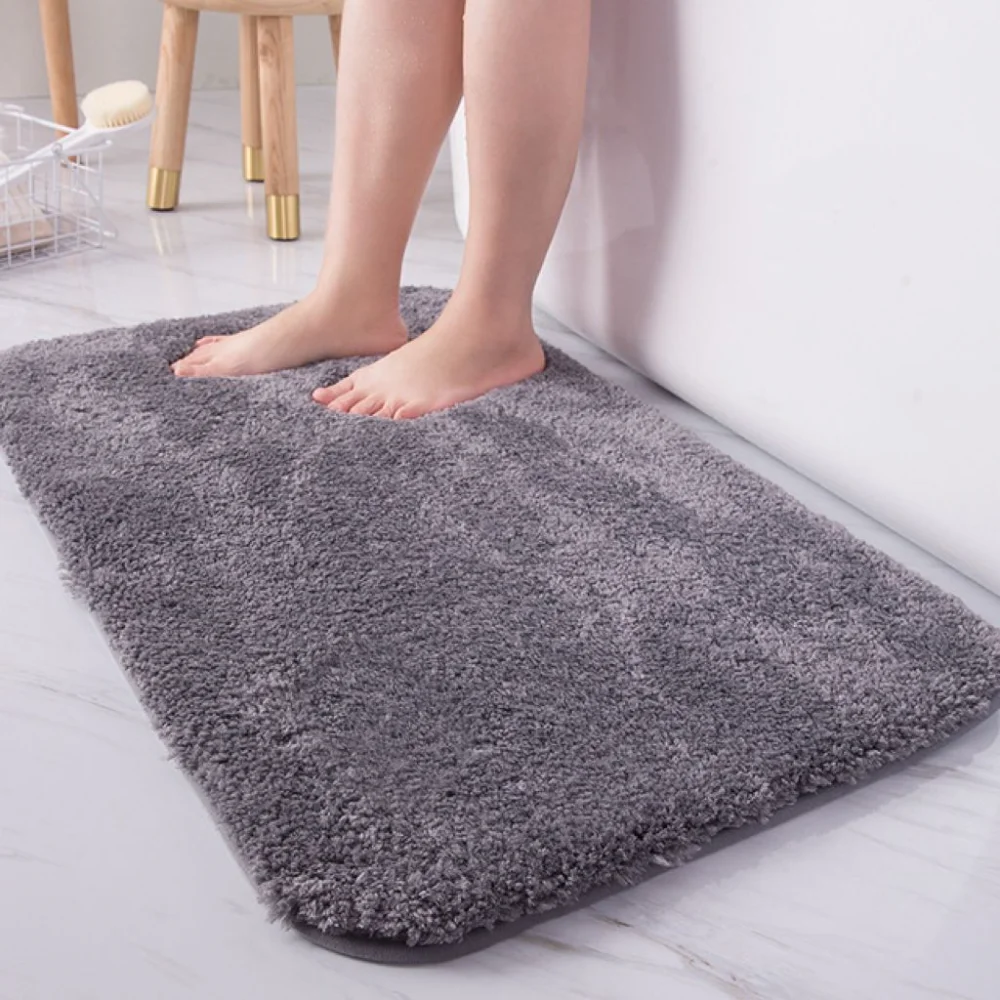

Толстый плюшевый коврик для ванной, нескользящий коврик для ванной, водный впитывающий мягкий ворсистый коврик из микрофибры для ванной, ко...