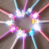 creative lighted gel pen cartoon unicorn pony signature pen cute personality gift student pen lovely papeterie