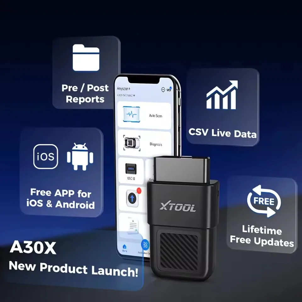Фото XTOOL Anyscan A30X OBD2 Диагностический инструмент OBD2 Code Reader 26+ Сброс и выключение Поддержка 5000+ Автомобильные модели для Android/iOS №2