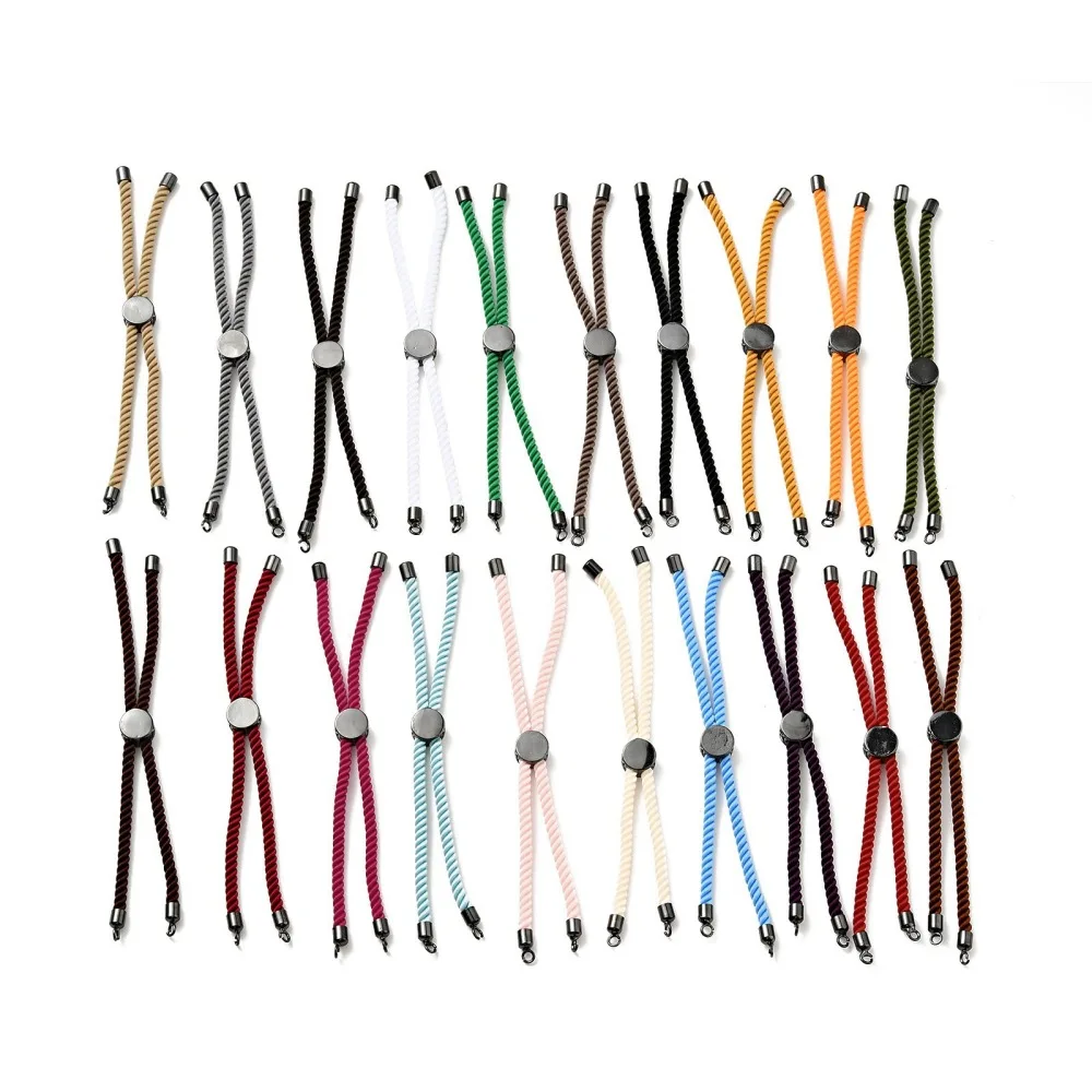 20 шт. полуобработанные витые миланские рандомные браслеты с латунными концами