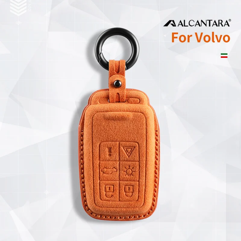 

Car Key Case Cover Holder Car Key Shell Alcantara For Volvo XC90 S80 XC70 S60 V70 XC40 Keychain Accessories